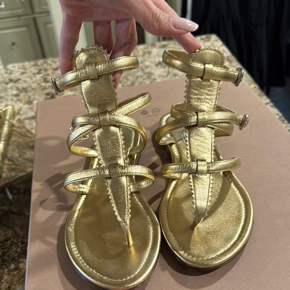 Gold Strappy Sandals